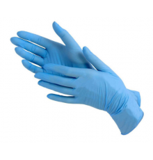 Перчатки нитриловые неопудренные голубой L (уп 100шт)