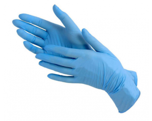 Перчатки нитриловые неопудренные голубой L (уп 100шт) - купить в Оренбурге в Упакофф