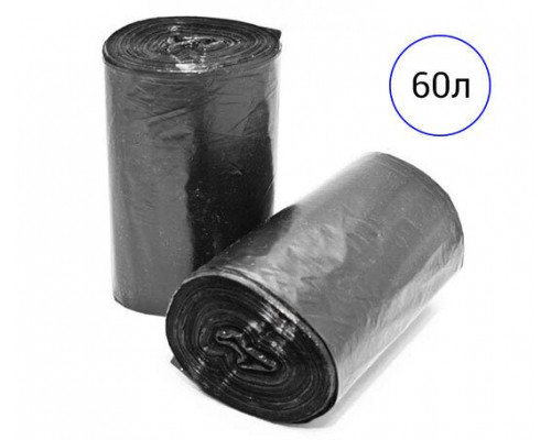 Мешок для мусора ПНД 60л 15шт 15мкм Чистодом черные - купить в Оренбурге в Упакофф