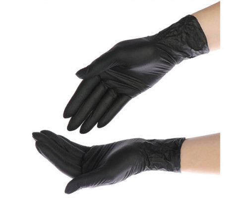 Перчатки виниловые черные неопудренные L (уп 100шт)  - купить в Оренбурге в Упакофф