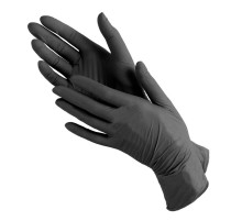 Перчатки нитриловые неопудренные черный S (уп 100шт) 