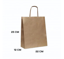 Пакет бумажный с круч. ручками 250*220*120 крафт (кор250шт)