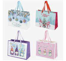 Пакет подарочный бумажный 27*11*20 НГ Микс рисунок в ассортименте