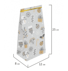 Пакет подарочный бумажный 30*40*14 НГ ЛЮКС Новый год МИКС