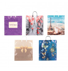 Пакет с пластик ручкой 36*34 90мкм в ассортименте