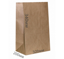 Пакет бумажный с квадр.дном 340*320*200 крафт М