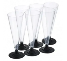 Фужер Кристалл 150мл Конус прозрачный черная ножка