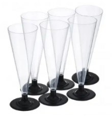 Фужер Кристалл 150мл Конус прозрачный черная ножка