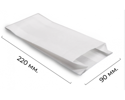 Пакет бумажный 220*90*40 белый (уп100шт) - купить в Оренбурге в Упакофф