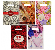 Пакет с вырубной ручкой 20*30 30мкм В АССОРТИМЕНТЕ (100/3000) НеоПак