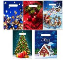 Пакет с вырубной ручкой 30*40 60мкм НГ В АССОРТИМЕНТЕ (25/1000) НеоПак