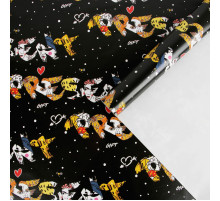 Бумага упаковочная 70*100см Present черная глянцевая