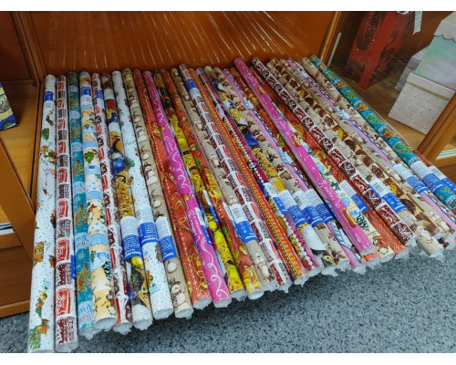 Бумага упаковочная 70*100см НОВЫЙ ГОД рисунок в ассортименте - купить в Оренбурге в Упакофф