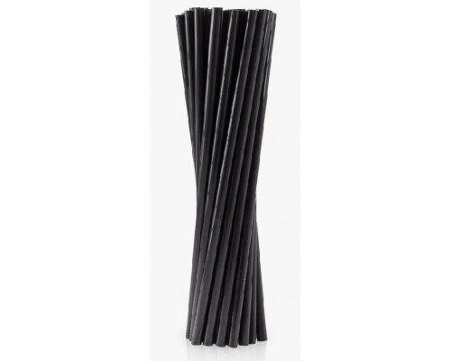 Трубочки для коктейля черные прямые 150шт L-24см D-8мм
