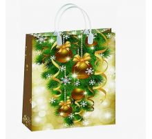 Пакет с пластиковой ручкой 32*42*10 150мкм НОВЫЙ ГОД мягкий пластик в ассортименте