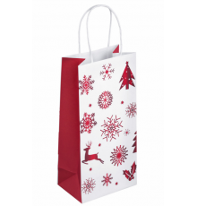 Пакет подарочный под бутылку 25*12*8 НОВЫЙ ГОД в ассортименте