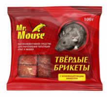 Средство от грызунов Mr.Mouse 100гр парафин-брикет от крыс и мышей