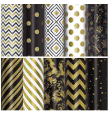 Бумага упаковочная 70*100см Золотая сказка Golden pattern ассорти