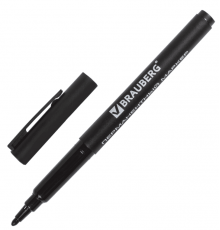 Маркер перманентный BRAUBERG CLASSICLine ЧЕРНЫЙ тонкий наконечник 1мм