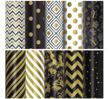 Бумага упаковочная 70*100см Золотая сказка Golden pattern ассорти